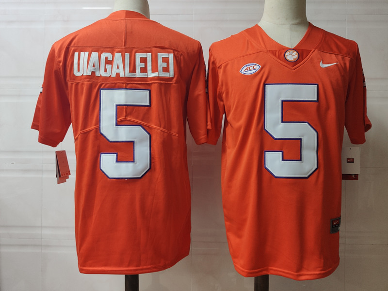 Men's Clemson Tigers #5 D.J. Uiagalelei Nike Orange Football Jersey