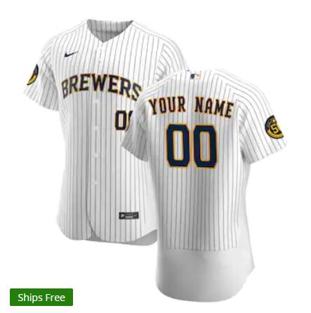 Men's Milwaukee Brewers Custom Nike White Stitched MLB Flex Base 2020 Home Jersey