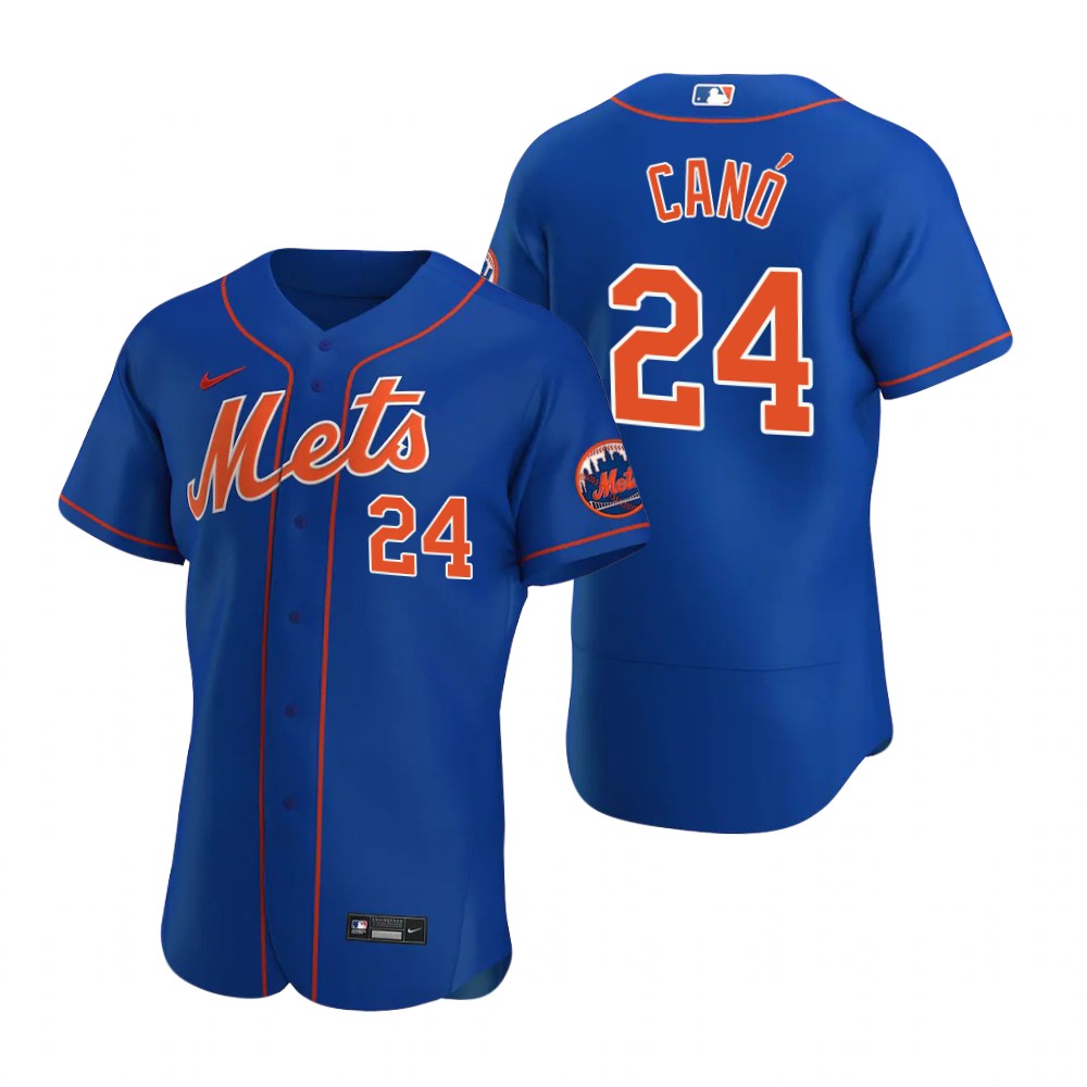 Men's New York Mets #24 Robinson Cano Blue Orange Stitched Nike MLB Flex Base Jersey