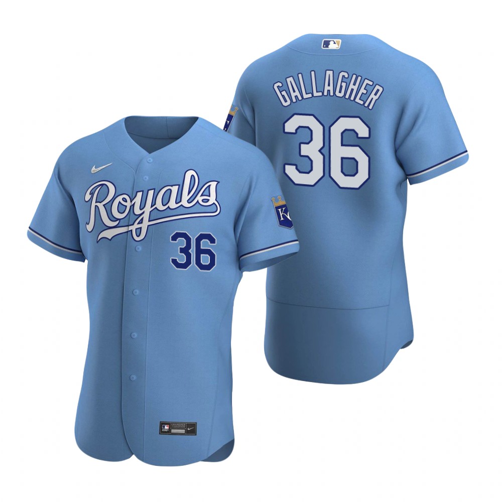 Men's Kansas City Royals #36 Cam Gallagher Nike Light Blue Authentic Alternate Jersey