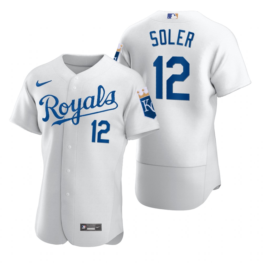 Men's Kansas City Royals #12 Jorge Soler Nike White 2020 Authentic Jersey