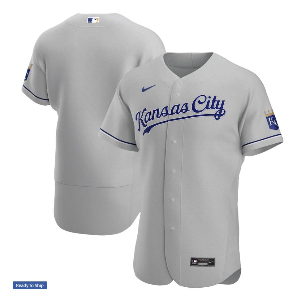 Men's Kansas City Royals Nike Gray Road Authentic Team Jersey