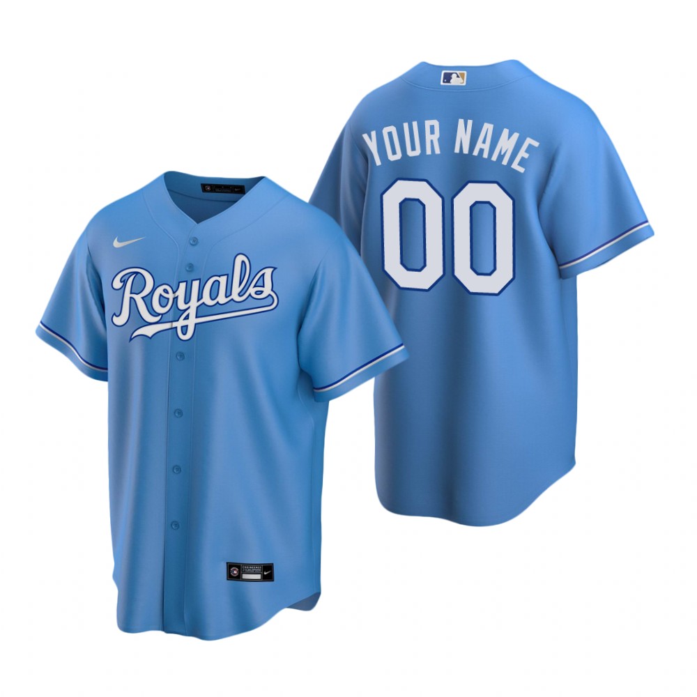 Men's Kansas City Royals Custom Nike Light Blue Stitched MLB Cool Base Jersey