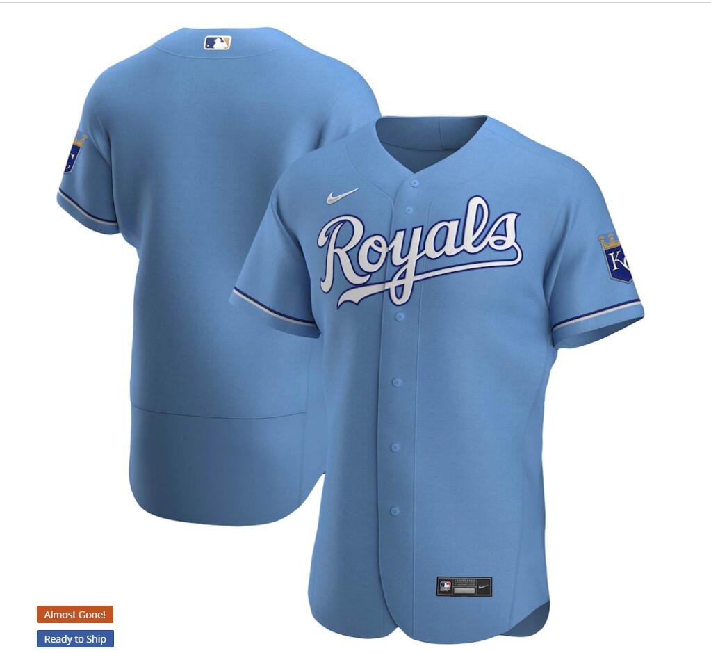 Men's Kansas City Royals Custom Nike Light Blue Alternate Stitched Nike MLB Flex Base Baseball Jersey