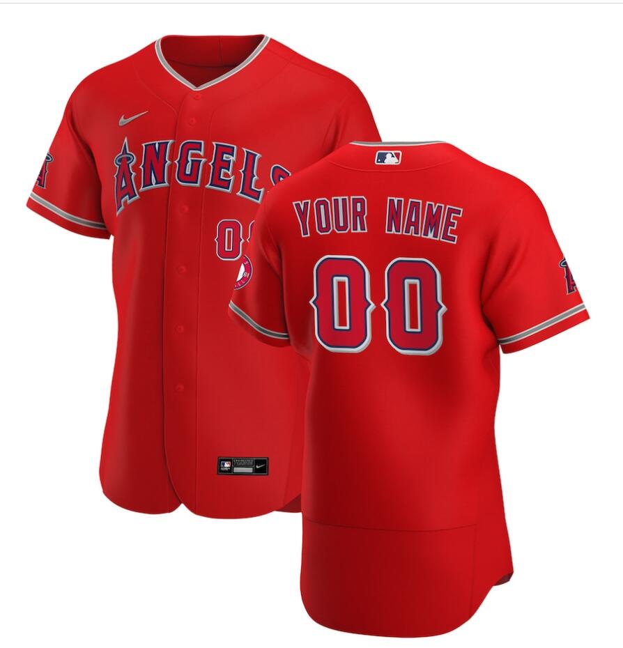 Mens Los Angeles Angels Custom Garret Anderson Bob Boone Reggie Jackson Rod Carew Nike Red FlexBase Jersey
