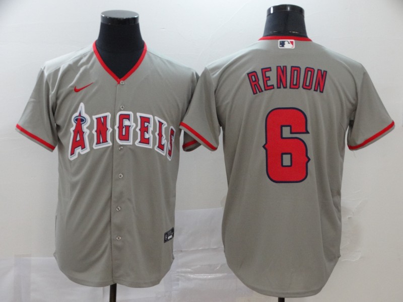 Men's Los Angeles Angels #6 Anthony Rendon Nike Road Gray Stitched MLB Cool Base Baseball Jersey