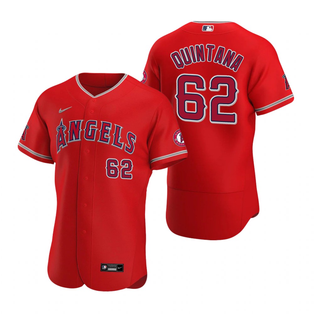 Men's Los Angeles Angels #62 Jose Quintana Nike Red MLB Flex Base Baseball Jersey
