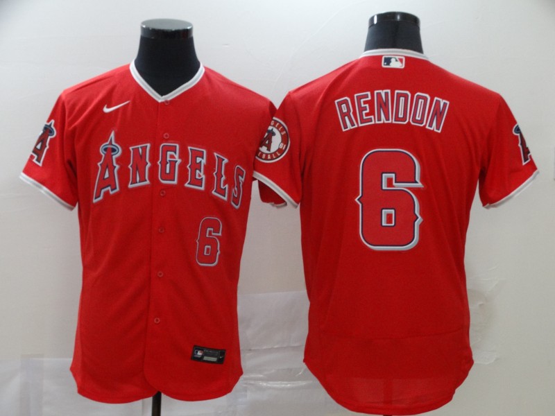 Men's Los Angeles Angels #6 Anthony Rendon Nike Red Flex Base Baseball Jersey