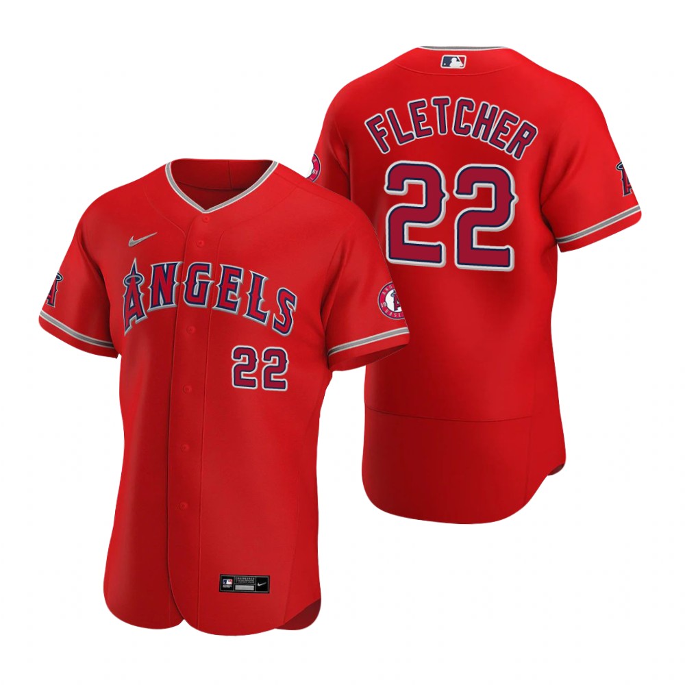 Men's Los Angeles Angels #22 David Fletcher Nike Red MLB Flex Base Baseball Jersey

