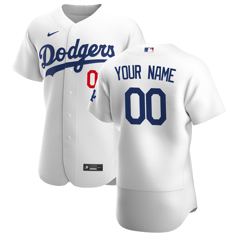 Men's Los Angeles Dodgers Nike White 2020 Home Authentic Custom MLB Flex Base Jersey