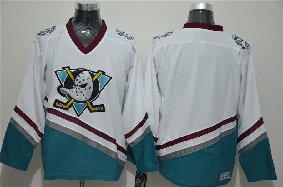 Men's The Movie The Mighty Ducks Custom White Stiched Hockey Jersey