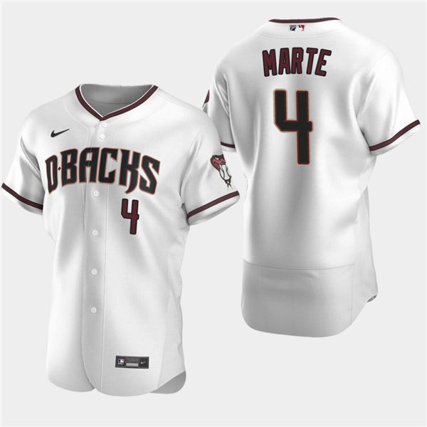 Arizona Diamondbacks Ketel Marte #4 Authentic 2020 Home White Crimson Jersey Men's