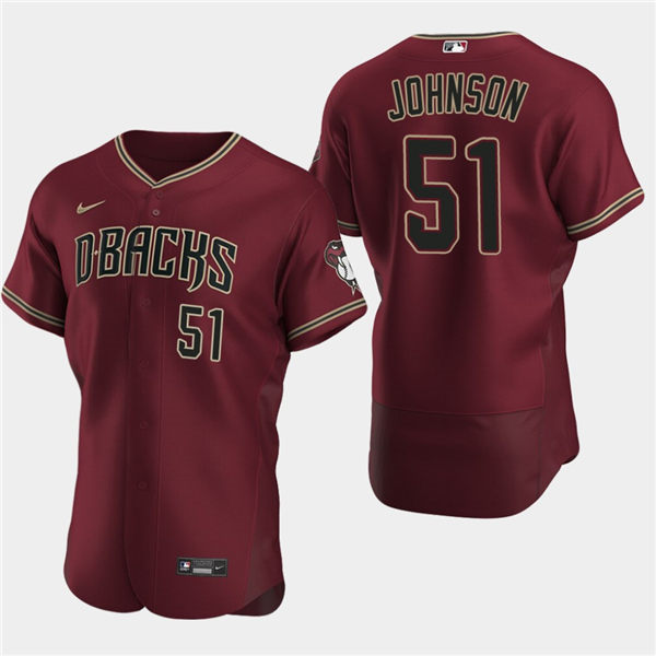 Men's Arizona Diamondbacks Randy Johnson #51 Authentic Alternate Crimson Jersey