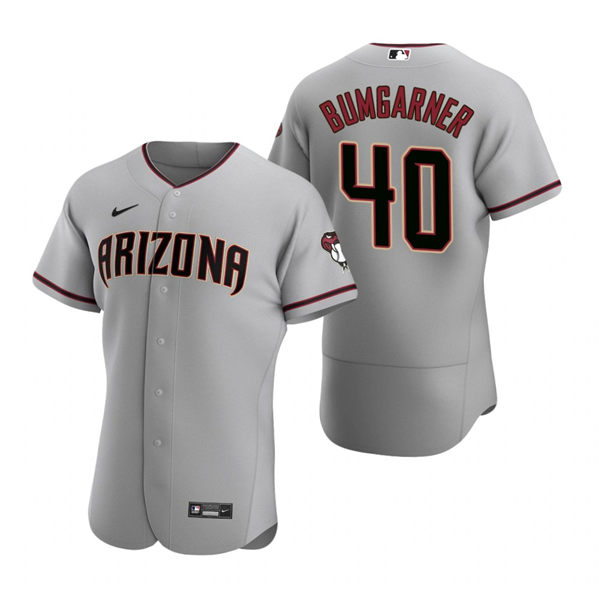 Men's Arizona Diamondbacks Madison Bumgarner Nike Gray Authentic 2020 Road Jersey