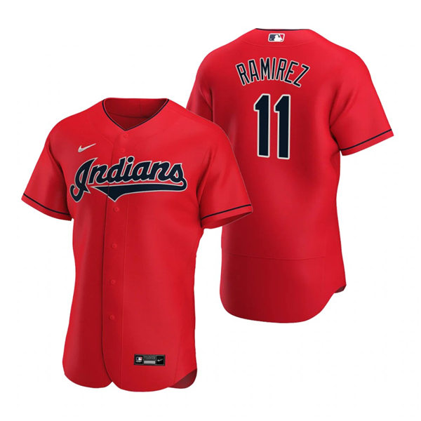 Men's Cleveland Indians #11 Jose Ramirez Nike Red Flex Base Baseball Jersey
