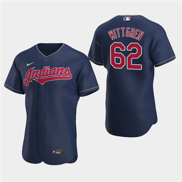 Men's Cleveland Indians Nick Wittgren #62 Nike Navy Flex Base Baseball Jersey