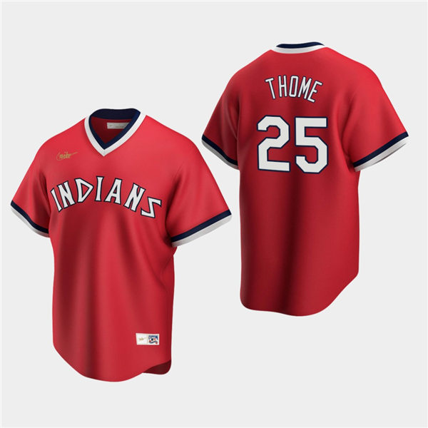 Men's Cleveland Indians Retired Player #25 Jim Thome Nike Red Cooperstown Collection Jersey