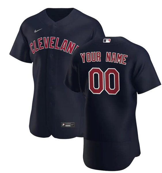 Men's Cleveland Indians Nike Navy Alternate Flex Base Custom Jersey