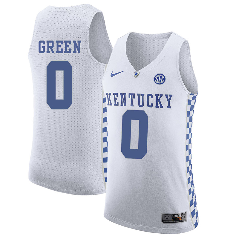 Mens Kentucky Wildcats #0 Quade Green White Nike NCAA Basketball JERSEY
