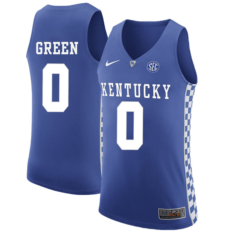 Mens Kentucky Wildcats #0 Quade Green Royal Nike NCAA Basketball JERSEY