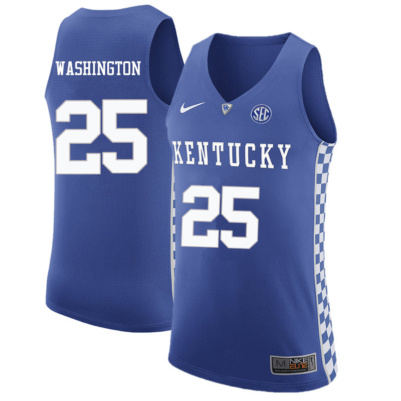 Mens Kentucky Wildcats #25 PJ Washington Royal Nike NCAA COLLEGE Basketball GAME JERSEY