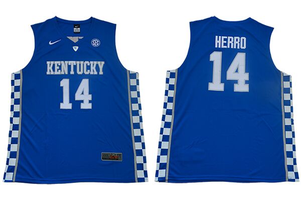 Mens Kentucky Wildcats #14 Tyler Herro Royal Nike NCAA Basketball JERSEY