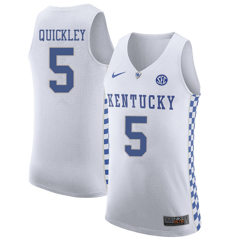 Mens Kentucky Wildcats #5 Immanuel Quickley White Nike NCAA Basketball JERSEY