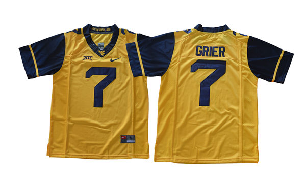 Mens West Virginia Mountaineers #7 Will Grier Gold Nike Limited Football Jersey