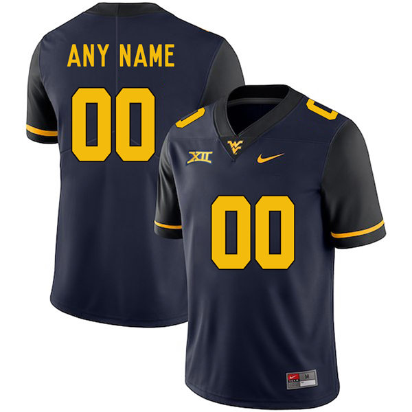 Mens West Virginia Mountaineers Customized Navy Nike Limited Football Jersey