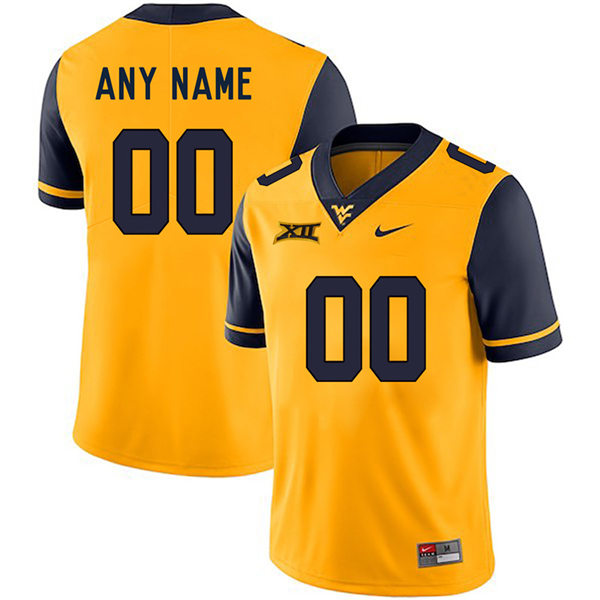 Mens West Virginia Mountaineers Customized Gold Nike Limited Football Jersey