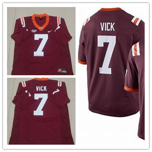 Mens Virginia Tech Hokies #7 Michael Vick Maroon Nike Football Performance Jersey