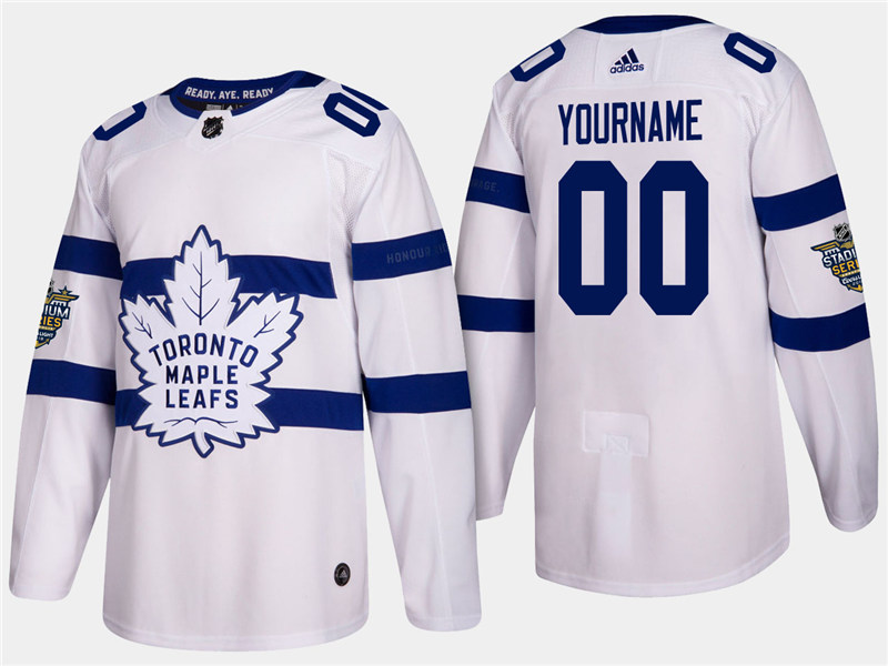 Men's Toronto Maple Leafs Custom Adidas White 2018 NHL Stadium Series Jersey