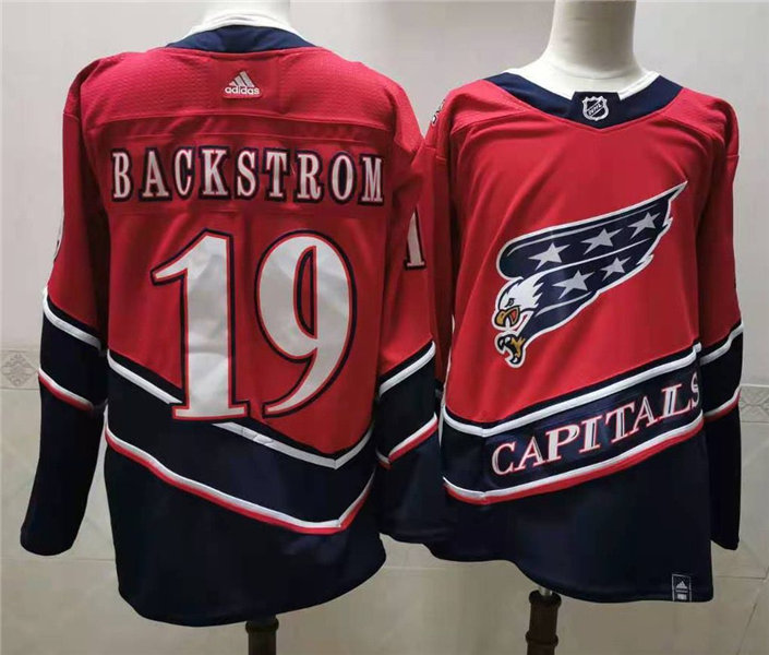 Men's Washington Capitals #19 Nicklas Backstrom  2021 Red Adidas NHL REVERSE RETRO JERSEYS