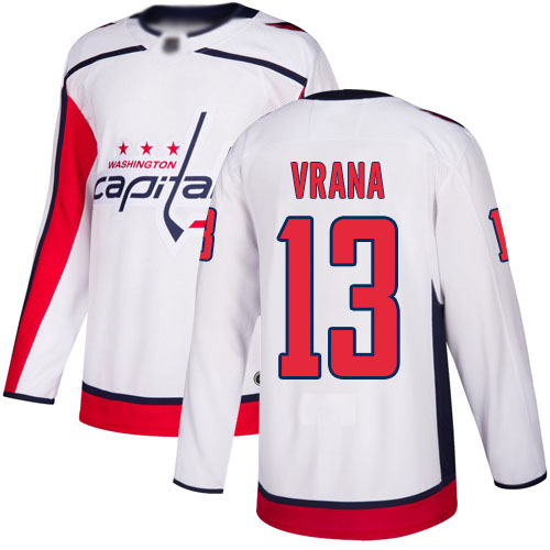 Men's Washington Capitals #13 Jakub Vrana adidas Away White Jersey
