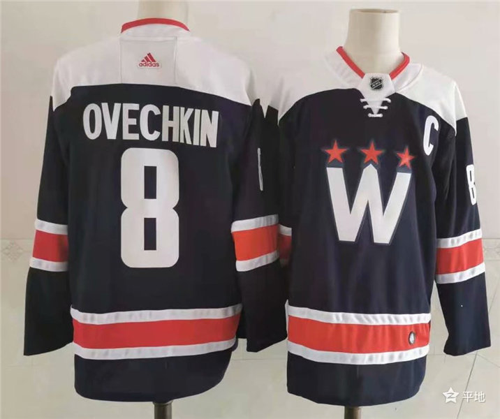 Men's Washington Capitals #8 Alexander Ovechkin Navy Third Adidas NHL Jersey