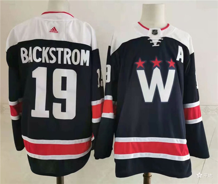 Men's Washington Capitals #19 Nicklas Backstrom Navy Third Adidas NHL Jersey