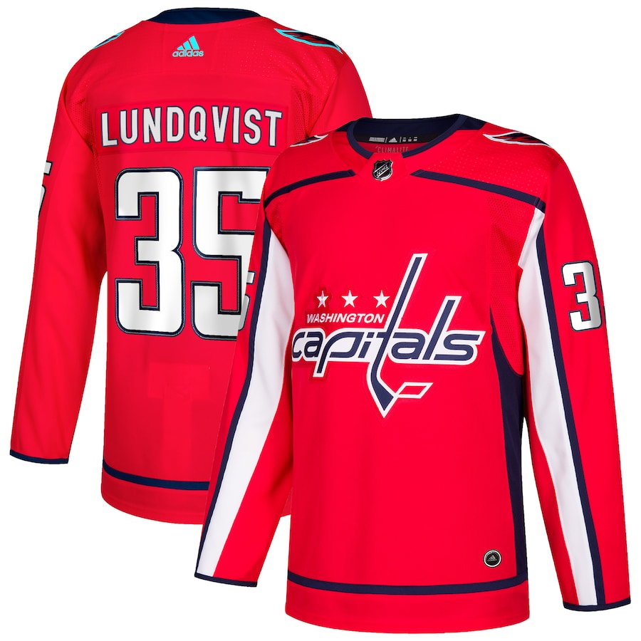 Men's Washington Capitals #35 Henrik Lundqvist adidas NHL Home Red Jersey