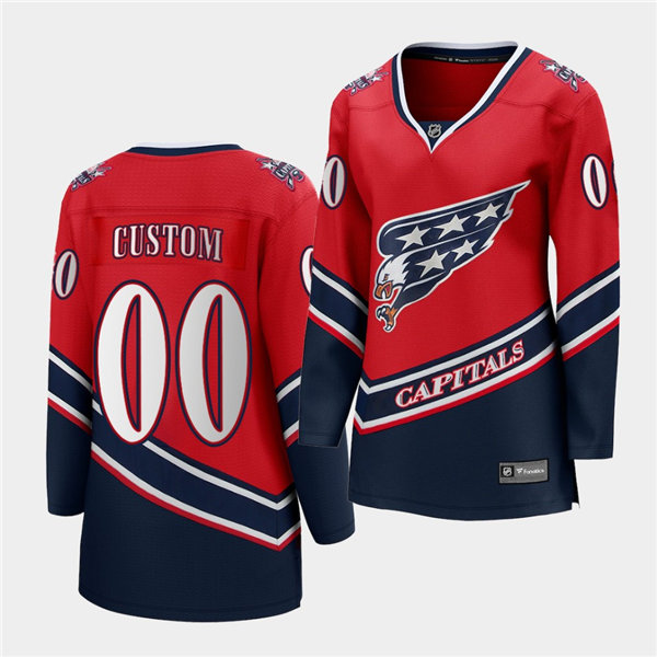 Men's Washington Capitals Custom 2021 Red Adidas NHL REVERSE RETRO JERSEYS