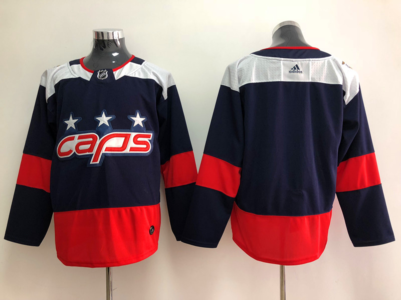 Men's Washington Capitals Custom adidas Navy 2018 Stadium Series Jersey