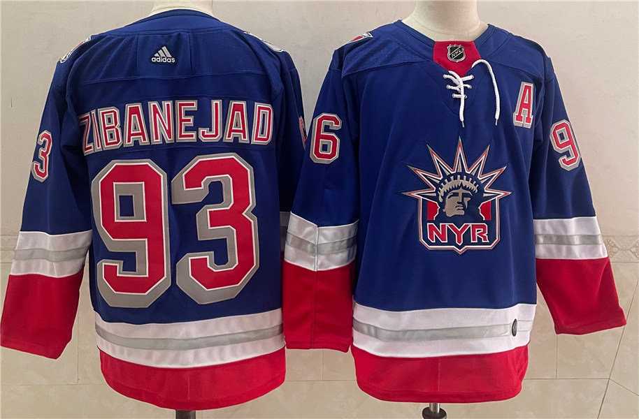 Mens New York Rangers #93 Mika Zibanejad adidas Hockey Royal 2021 Classic Edition Liberty Jersey