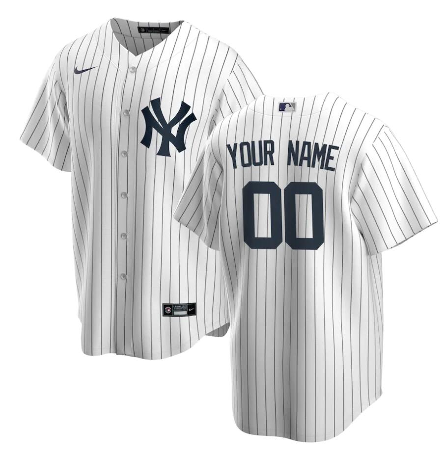 Men's New York Yankees Custom Nike White Home Cool Base Baseball Jersey