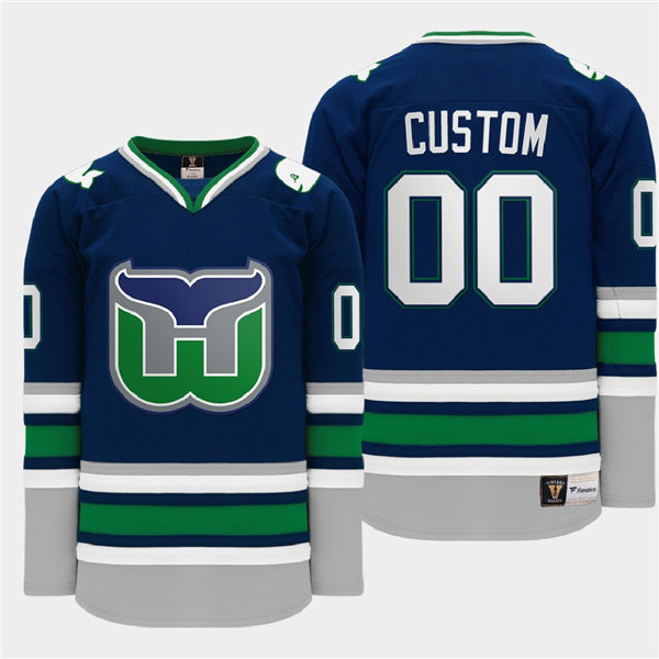 Men's Hartford Whalers Custom Heritage Throwback Night Navy Fanatics Jersey