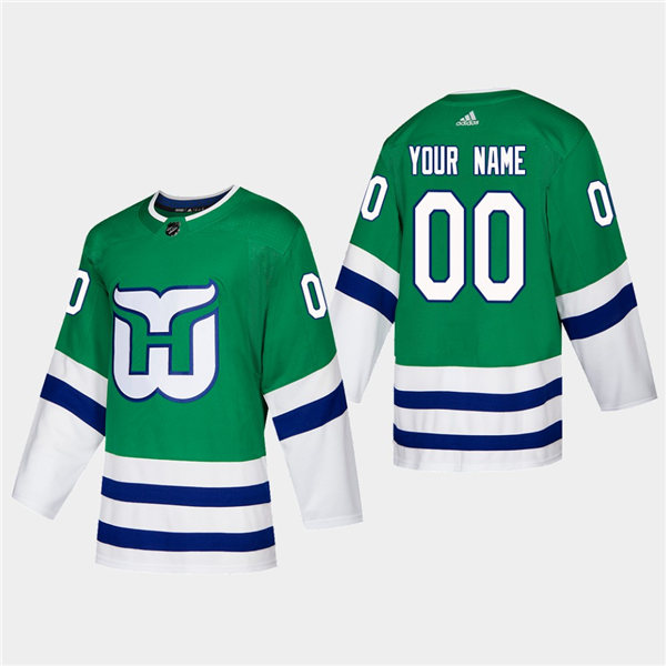 Men's Hartford Whalers Custom 2019-20 Heritage Authentic Green Player Jersey