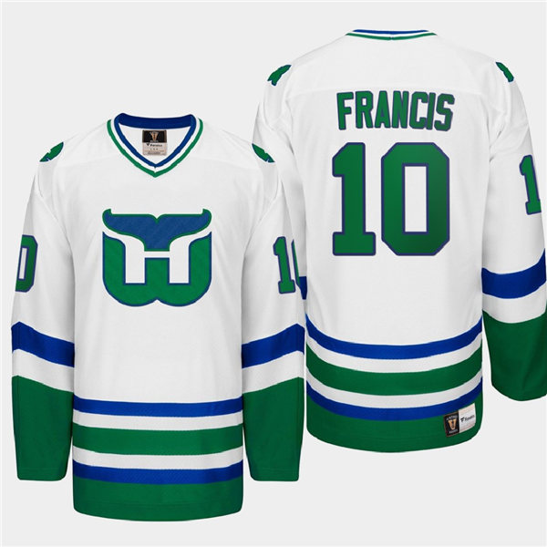 Men's Hartford Whalers Retired Player #10 Ron Francis Heritage Throwback White Fanatics Jersey