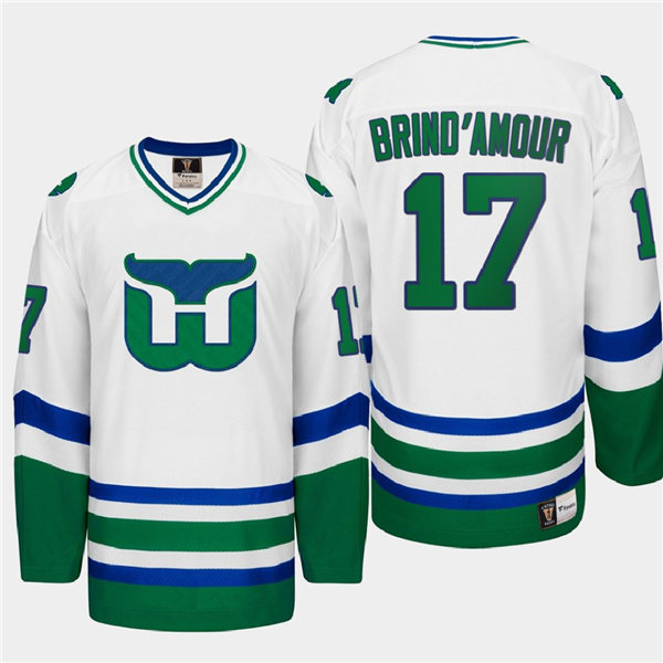 Men's Hartford Whalers Retired Player #17 Rod Brind'Amour  Heritage Throwback White Fanatics Jersey