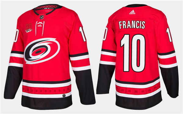 Men's Carolina Hurricanes Retired Player #10 Ron Francis Adidas Home Red Jersey