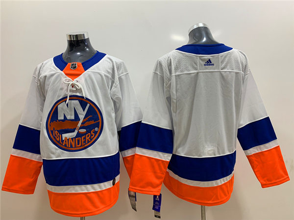 Men's New York Islanders Blank adidas Away White Team Jersey