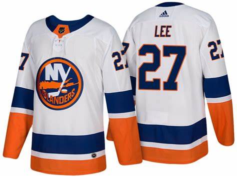 Men's New York Islanders #27 Anders Lee adidas Away White Jersey