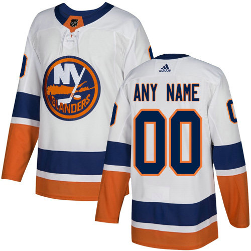Men's New York Islanders Custom adidas Away White Jersey
