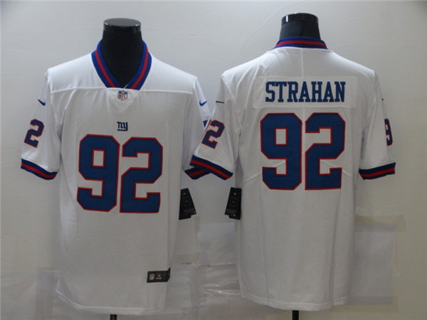 Men's New York Giants Retired Player #92 Michael Strahan Nike White Vapor Untouchable Color Rush Limited Player Jersey